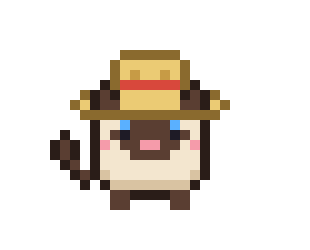 The cat in a straw hat